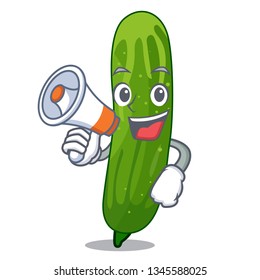 With megaphone fresh cucumber in the character bowl