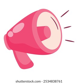 megaphone girl power advertising isolated
