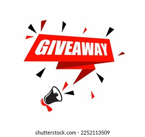 Megaphone and giveaway speech bubble. Banners for business, advertising and marketing. Vector illustration.