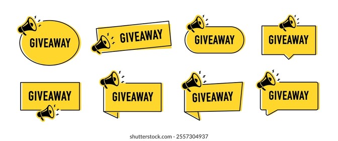 Megaphone with giveaway speech bubble. Loudspeaker. Banner for business, marketing and advertising. Vector illustration