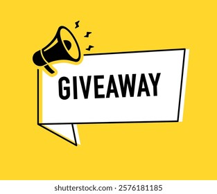 Megaphone with giveaway speech bubble. Loudspeaker. Banner for business, marketing and advertising. Vector illustration	