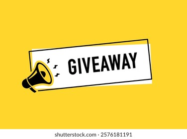 Megaphone with giveaway speech bubble. Loudspeaker. Banner for business, marketing and advertising. Vector illustration	