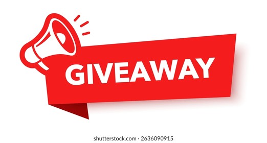 Megaphone with giveaway speech bubble. Loudspeaker. Banner for business, marketing and advertising. Vector illustration	