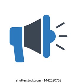 megaphone glyph color vector icon