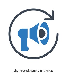 megaphone glyph colour vector icon