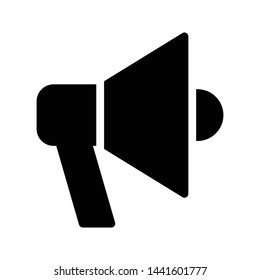 megaphone glyph flat vector icon