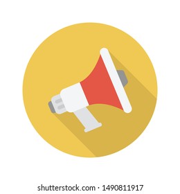 megaphone glyph flat vector icon