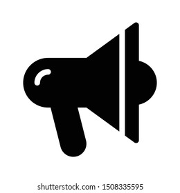 megaphone glyph flat vector icon