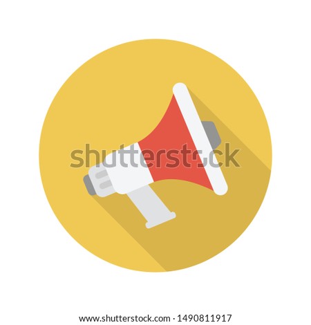 megaphone glyph flat vector icon