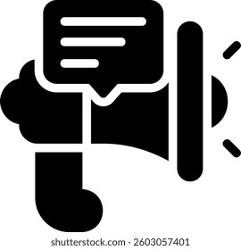 megaphone glyph icon illustration vector
