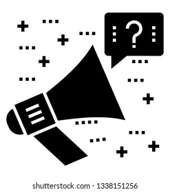 Megaphone glyph vector, announcement icon 