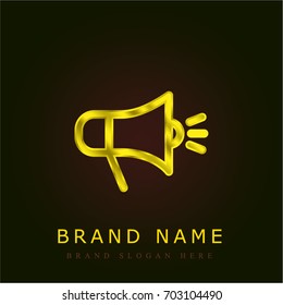 Megaphone golden metallic logo
