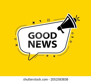 Megaphone with good news. Megaphone banner. Web design. Vector stock illustration.