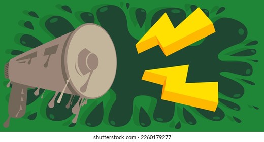 Megaphone Graffiti. Abstract modern Loudspeaker street art decoration performed in urban painting style.