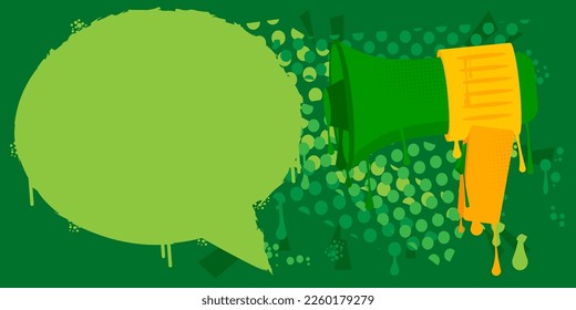 Megaphone Graffiti. Abstract modern Loudspeaker street art decoration performed in urban painting style.