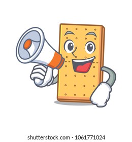 With megaphone graham cookies character cartoon
