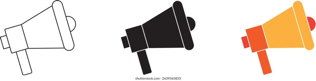 Megaphone graphic icon. Megaphone sign isolated on white background. Vector illustration