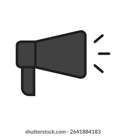 Megaphone graphic icon. Megaphone sign isolated on white background. Vector illustration color line vector icon