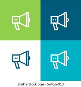 Megaphone green and blue material color minimal icon or logo design