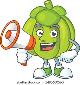 With megaphone green pumpkin vegetable for ingredient food