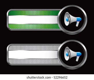 megaphone green and silver checkered tabs