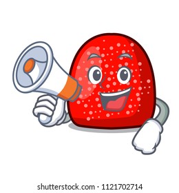 With megaphone gumdrop character cartoon style