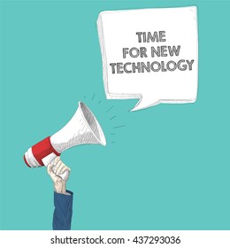 megaphone and hand