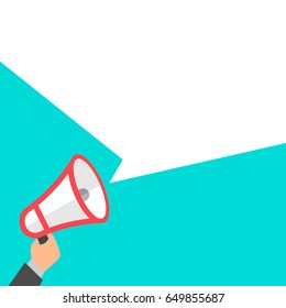Megaphone in hand announcement, vector illustration, stylish design