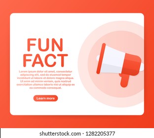 Megaphone Hand, business concept with text Fun fact. Vector stock illustration