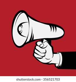 Megaphone Hand, business concept, vector illustration