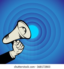 Megaphone Hand, business concept, vector illustration