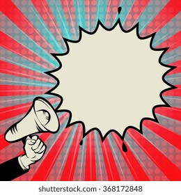 Megaphone Hand, business concept, vector illustration