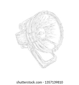 Megaphone hand drawing design 