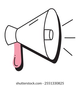 ícone de elemento megaphone desenhado à mão