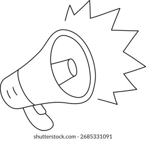 Megaphon Handgezeichnete Linie Symbol Illustration