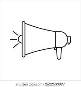 Megaphone hand drawn line. Scribble loudspeaker icon. Vector illustration on white background
