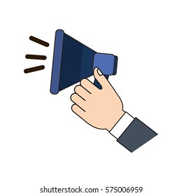 megaphone in the hand icon image, vector illustration design