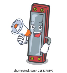 With megaphone harmonica character cartoon style