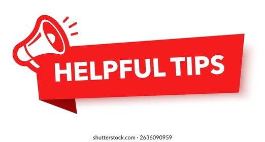 Megaphone with Helpful Tips speech bubble. Loudspeaker. Banner for business, marketing and advertising. Vector illustration