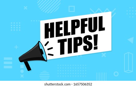 Megaphone - Helpful Tips. Vector Illustration