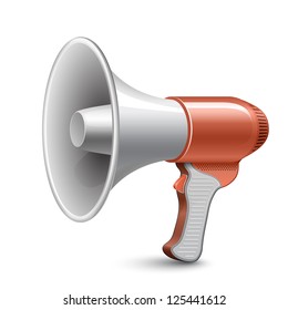 Megáfono. Ilustración vectorial de altavoz muy detallada