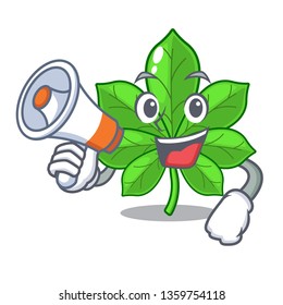 With megaphone horse chestnut isolated in the cartoon