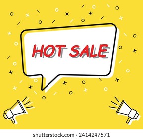 Megaphone with hot sale bubble. loudspeaker. banner for business, marketing and advertising. vector illustration