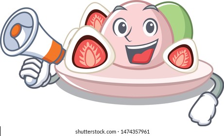 With megaphone ichigo daifuku in the character fridge