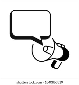 Megaphone icon Advertising icon Shout icon on a white background