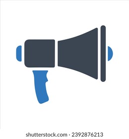 Megaphone icon. Advertising icon. Vector and glyph