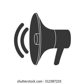 Megaphone icon. Amplifer speaker bullhorn and announce theme. Isolated design. Vector illustration