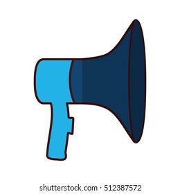 Megaphone icon. Amplifer speaker bullhorn and announce theme. Isolated design. Vector illustration