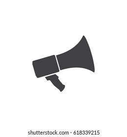 Megaphone icon in black on a white background. Vector illustration