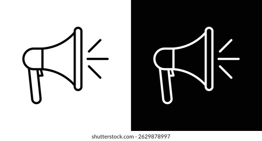 Megaphone icon in black vector format